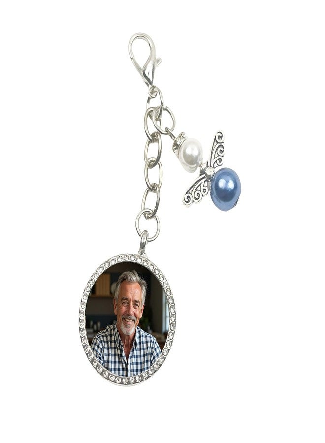 Dorla Cool DIY Photo Locket Memorial Gifts For Bride Bouquet Charm Groom Boutonniere Something Blue Bridal Keepsake Gift in Memory of Mom Dad Grandparents on the Wedding Day - Image 1
